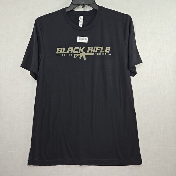 Black Rifle Coffee T-Shirt Black Short Sleeve Men's L Army Green Logo Chest Gun - Picture 7 of 7